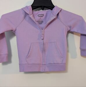 JUMPING BEANS Lavender Purple Solid Core Fleece Zip Hoodie 2T Toddler Girl